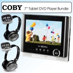 Coby 7 inch Portable Tablet Style DVD Player Kit   14106415