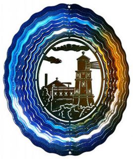 Next Innovations Lighthouse Blue Copper Wind Spinner   12 in.