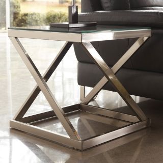 Signature Design By Ashley Coylin Brushed Nickel Square End Table   End Tables