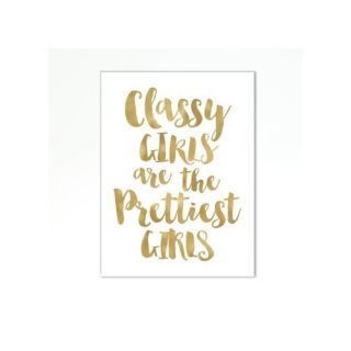 Classy Girls Gold White by Amy Brinkman Textual Art on Wrapped Canvas