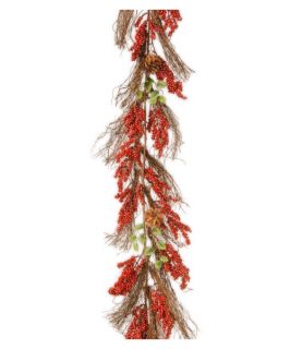 National Tree Company 6 ft. Vine Garland with Red Berries and Cones   Wreaths