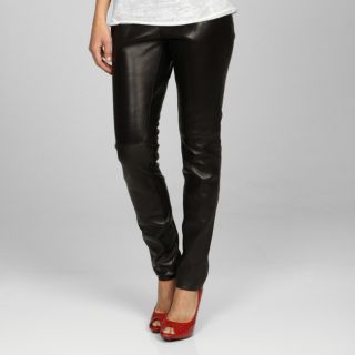 Miss Sixty Womens Black Leather Pants   Shopping   Top