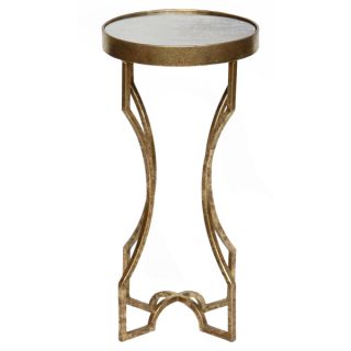 leg Gold Leaf Antiqued Mirror top Accent Table   Shopping