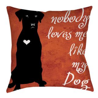 Thumbprintz Nobody Loves Me Like My Dog Indoor/Outdoor Throw Pillow