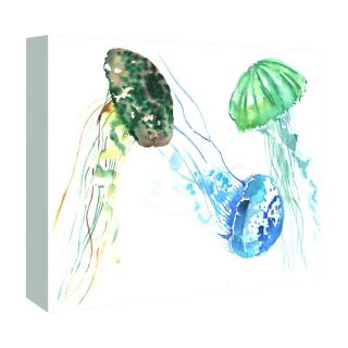 Jelly Fish Painting Print on Wrapped Canvas by Americanflat