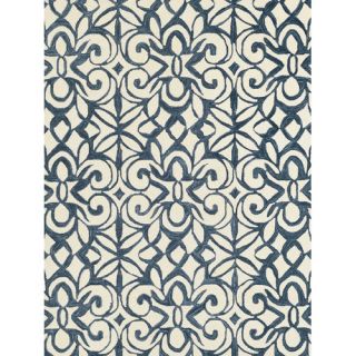 Chandelier Wool Micro Hooked Ivory/Ink Blue Area Rug