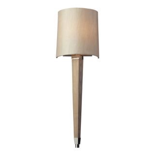 Taupe Wood and Polished Nickel Jorgenson Collection 1 Light Sconce