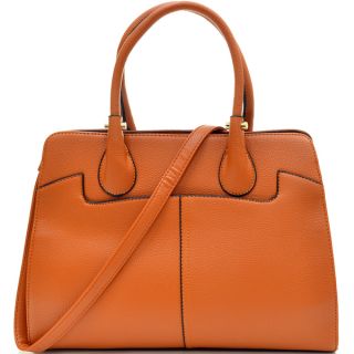 Dasein Faux Buffalo Stud Accented Handle Briefcase with Removable