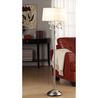 TRIBECCA HOME Silver Mist 1 light Crystal Chrome Floor Lamp   13689269