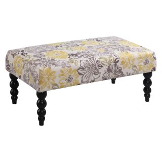 Linon Claire Floral Upholstered Bench   Indoor Benches