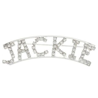 Detti Originals Silver J Collection Crystal Name Pin