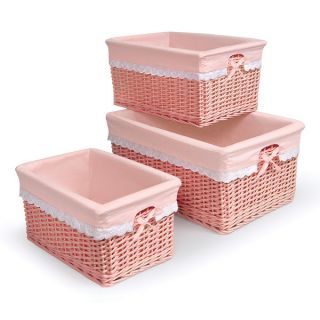 Badger Basket Coral Nursery Baskets (Set of 3)   Shopping