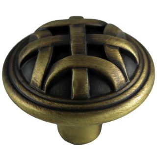 GlideRite 1.25 inch Antique Brass Round Braided Cabinet Knobs (Case of