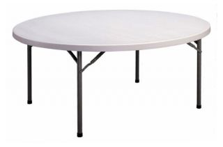 Correll 71 in. Round Blow Molded Folding Banquet Table   Folding Tables & Chairs