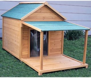 Simply Cedar Dog House with Optional Porch and Deck