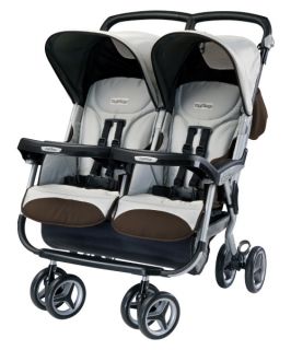 Peg Perego Aria Twin 60/40 Side by Side Stroller   Java