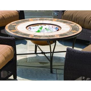 Compass Mosaic Fire Pit / Beverage Cooler Table