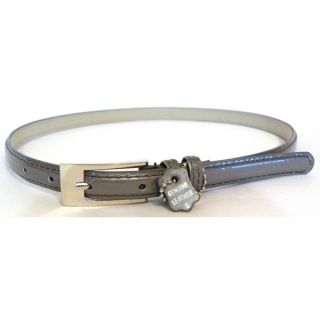 Womens Silver Leather Skinny Belt   14929847   Shopping