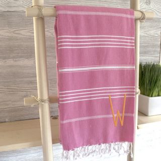 Personalized Dark Pink Turkish Towel