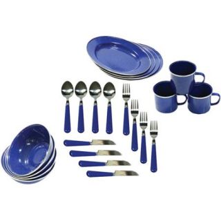 Stansport 11220 Enamel Camping 24 Piece Tableware Set