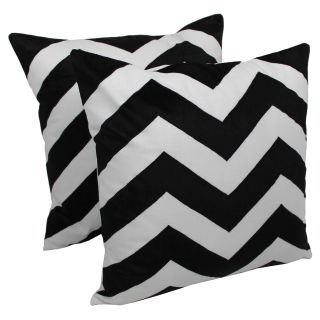Blazing Needles 20 x 20 in. Indian Chevron Velvet Applique Throw Pillow   Set of 2   Decorative Pillows