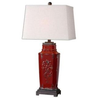 Global Direct 31 in. Multi Colored Deep Red Table Lamp 26345