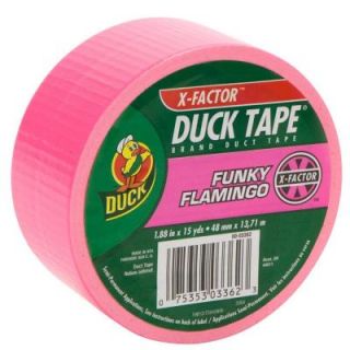 Duck 1.88 in. x 15 yds. All Purpose Duct Tape Funky Flamingo, (6 Pack) 868088