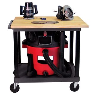 Tuffy Mobile Wood Top Work Table