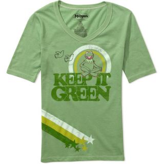 Juniors Kermit Keep It Green Jersey Style Tee Shirt