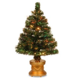 National Tree Co. Fiber Optic Radiance Fireworks 3' Green Artificial Christmas Tree with Base