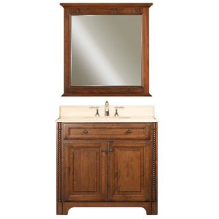 Water Creation Spain 36 inch Classic Golden Straw Vanity with Marble