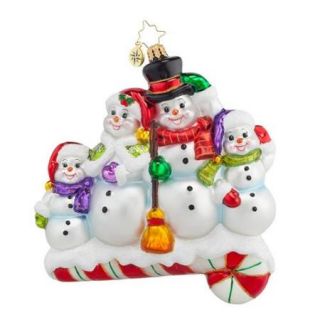 Christopher Radko Glass Snow One Like Family Snowman Christmas Ornament #1017853