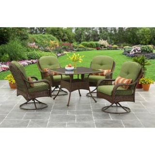 Better Homes and Gardens Azalea Ridge 5 Piece Outdoor Dining Set, Green