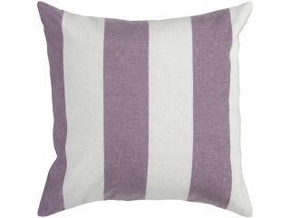18" Purple Lavender and Ivory Thick Striped Decorative Throw Pillow