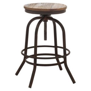 Twin Peaks Adjustable Counter Stool Metal/Distressed Natural   Zuo