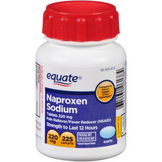 Equate Naproxen Sodium Pain Reliever/Fever Reducer Caplets, 220mg, 150 count