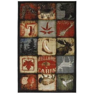 American Rug Craftsmen Lodge Patches Multi 5 ft. x 8 ft. Area Rug 431327