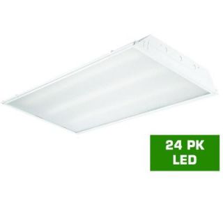 EnviroLite 2 ft. x 4 ft. 3 Light Prismatic T8 Tube LED Grid Ceiling Lay In Troffer (24 Pack) EV24P123T8DM 24