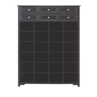 Home Decorators Collection Oxford Black Shoe Storage Cabinet with 2 Layer Drawer 1612400210