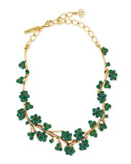 Oscar de la Renta Gold Plated Crystal Branch Necklace