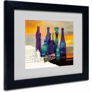 Trademark Fine Art "Blue Sunset by Numbers" by Roderick Stevens, Black Frame
