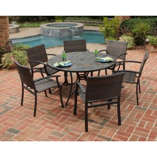 Home Styles Stone Harbor 51 in. Newport Patio Dining Set   Seats 6   Patio Dining Sets