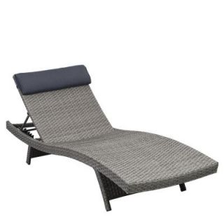 Atlantic Contemporary Lifestyle Florida Deluxe Gray All Weather Wicker Patio Chaise Lounge with Dark Gray Cushion (2 Set) PLI COR_CHAISE2_GR