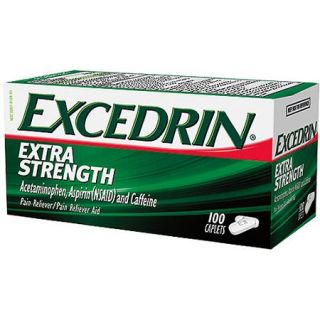 Excedrin Pain Reliever Aid Acetaminophen Caplets Extra Strength, 100 Count
