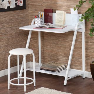 Upton Home Benito White Desk/ Stool Set   16088588  