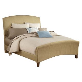 Edgerton Upholstered Bed Set with Rails   Beige(King)