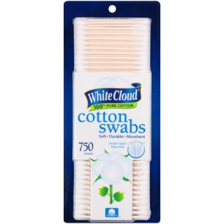 White Cloud Cotton Swabs, 750 count