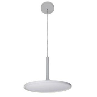 VONN Lighting Salm Collection 17 in. White /Nickel LED Adjustable Hanging Modern Disc Chandelier VMC31810SW