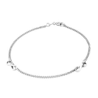 La Preciosa Sterling Silver Intertwined Double Infinity Bracelet