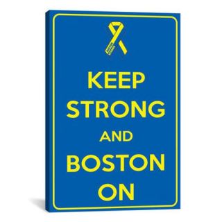 iCanvas Keep Calm Strong and Boston On Textual Art on Canvas